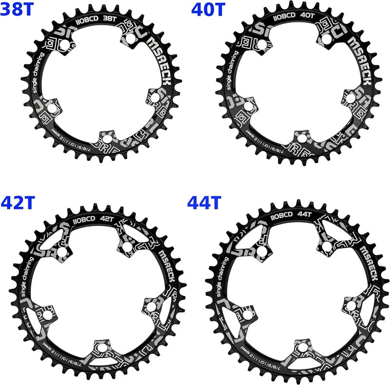 MSRECK 110 BCD Narrow Wide Chainring 36T 38T 40T 42T 44T 46T 48T 50T 52T for 7 to 12 Speed Road Bike - Image 2